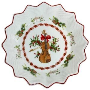 Villeroy & Boch Music Note Violin Christmas Toy Fantasy Plate Bowl Dish Candy 6"
